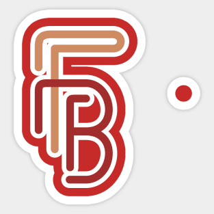 FB Initial Letter Sticker Logo Inspiration. F and B combination sticker logo vector design. Sticker